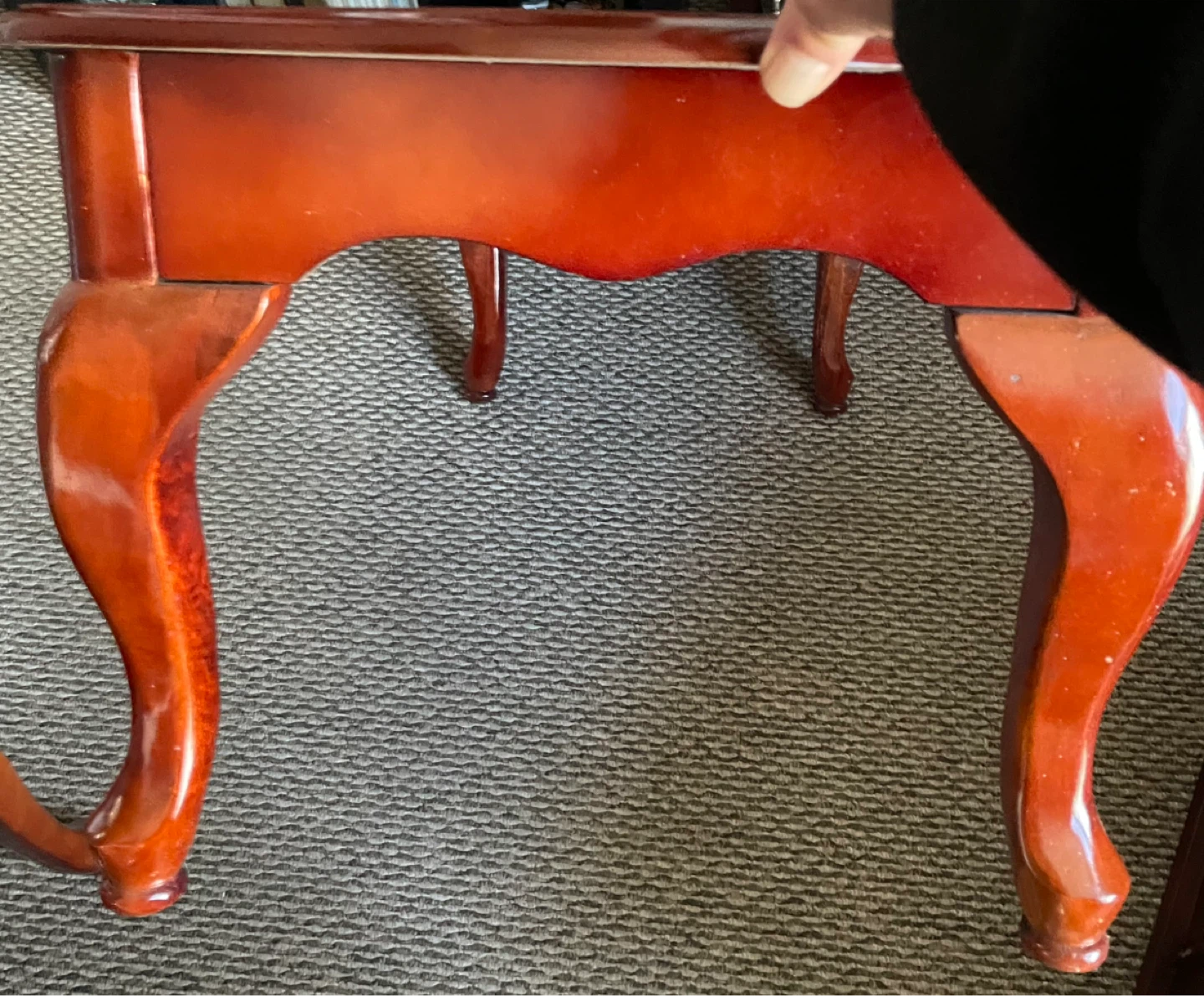 Set of 3 Cherry Wood Accent Coffee Table & 2 End Tables - photo 4