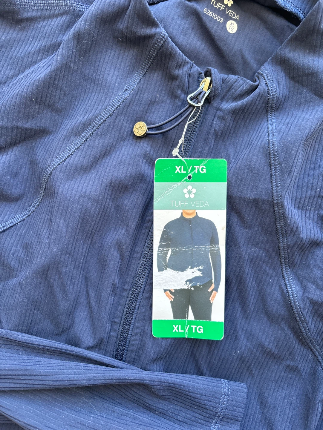 Tuff Veda Zip-Up Pullover Top XL Navy Blue - photo 2
