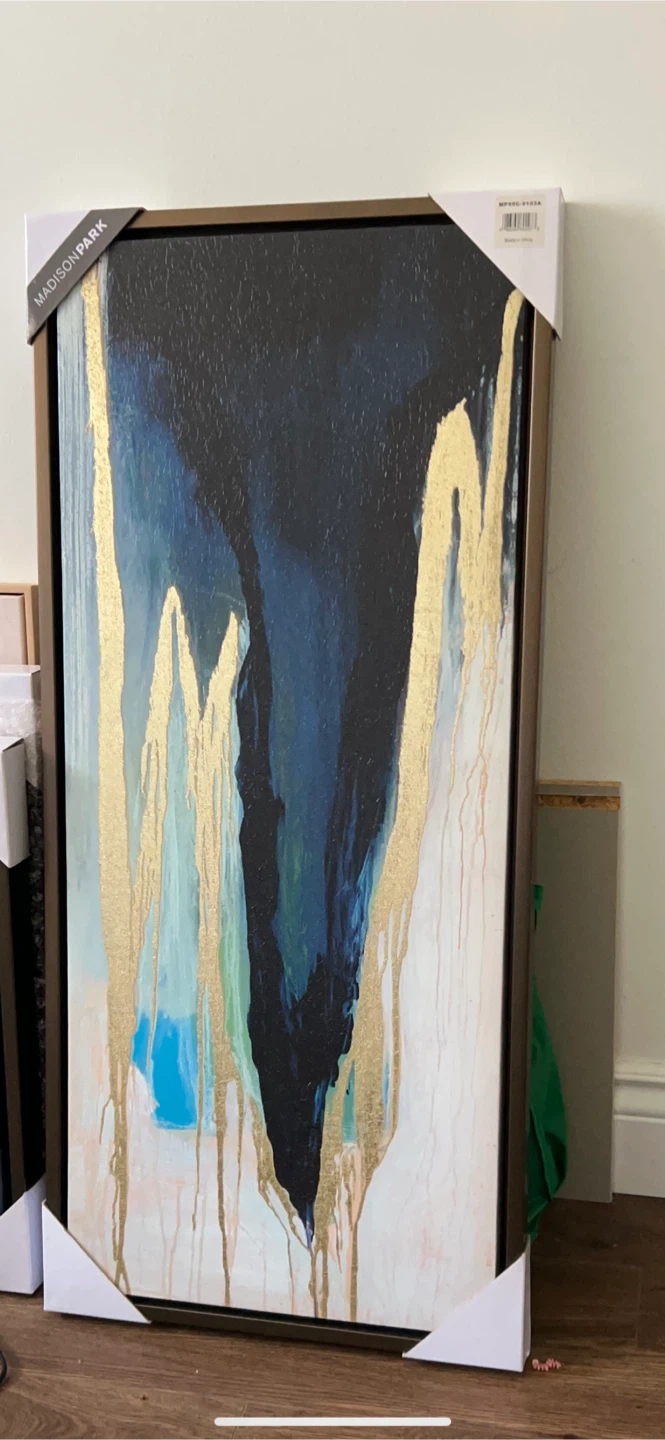 Madison Park Abstract Gold Drip Wall Art