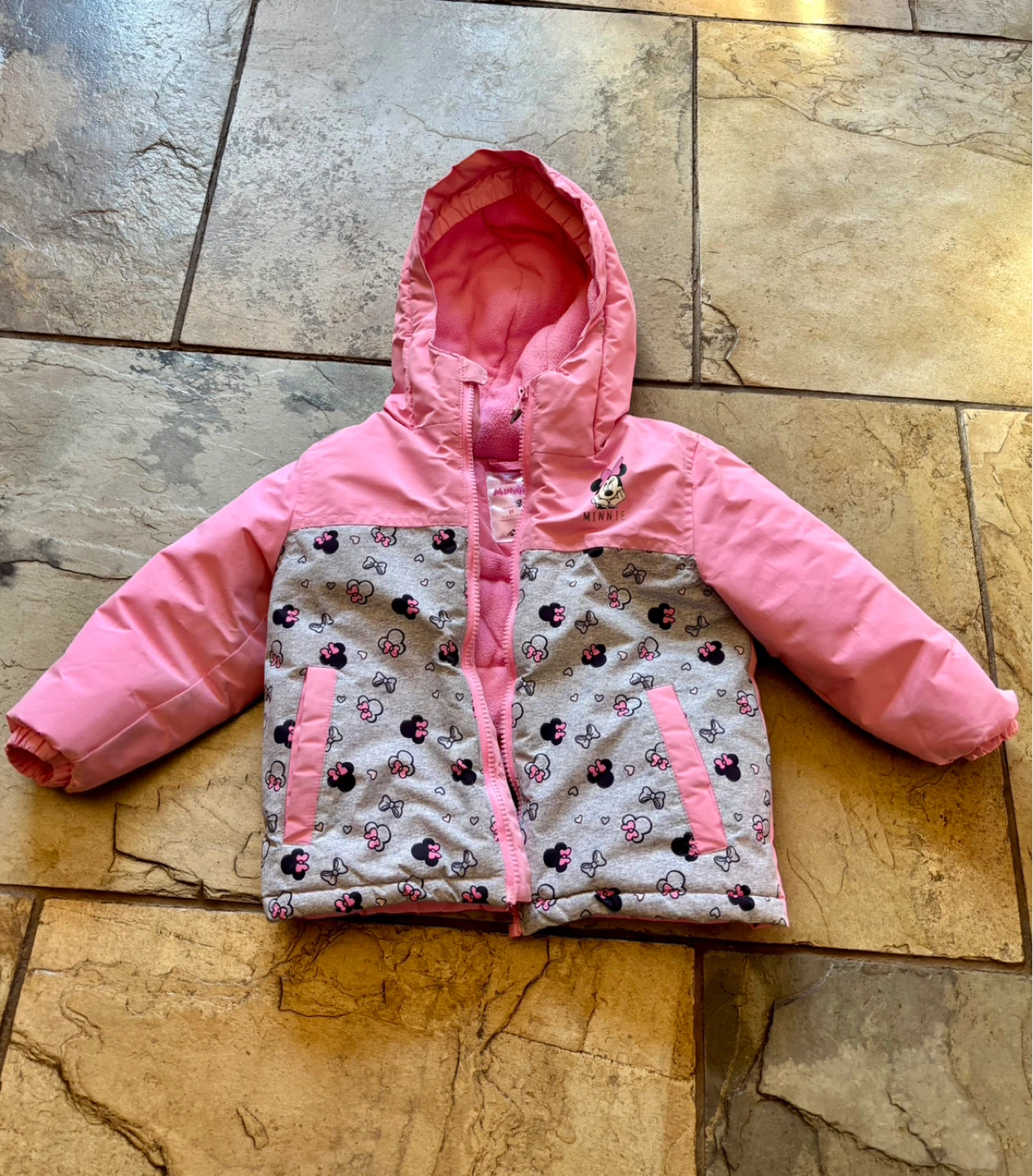 Girls' Pink Minnie Mouse Ski Snowsuit Set - photo 2