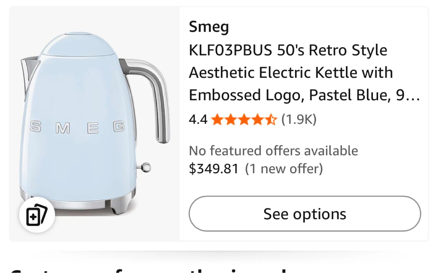 Smeg knife set & kettle - pastel blue - photo 2