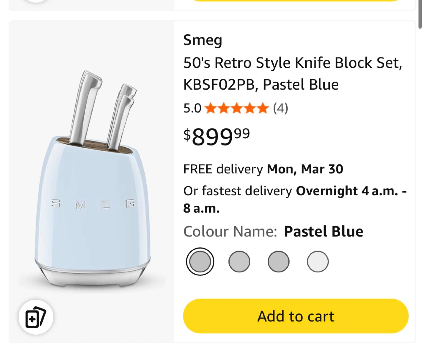 Smeg knife set & kettle - pastel blue - photo 3