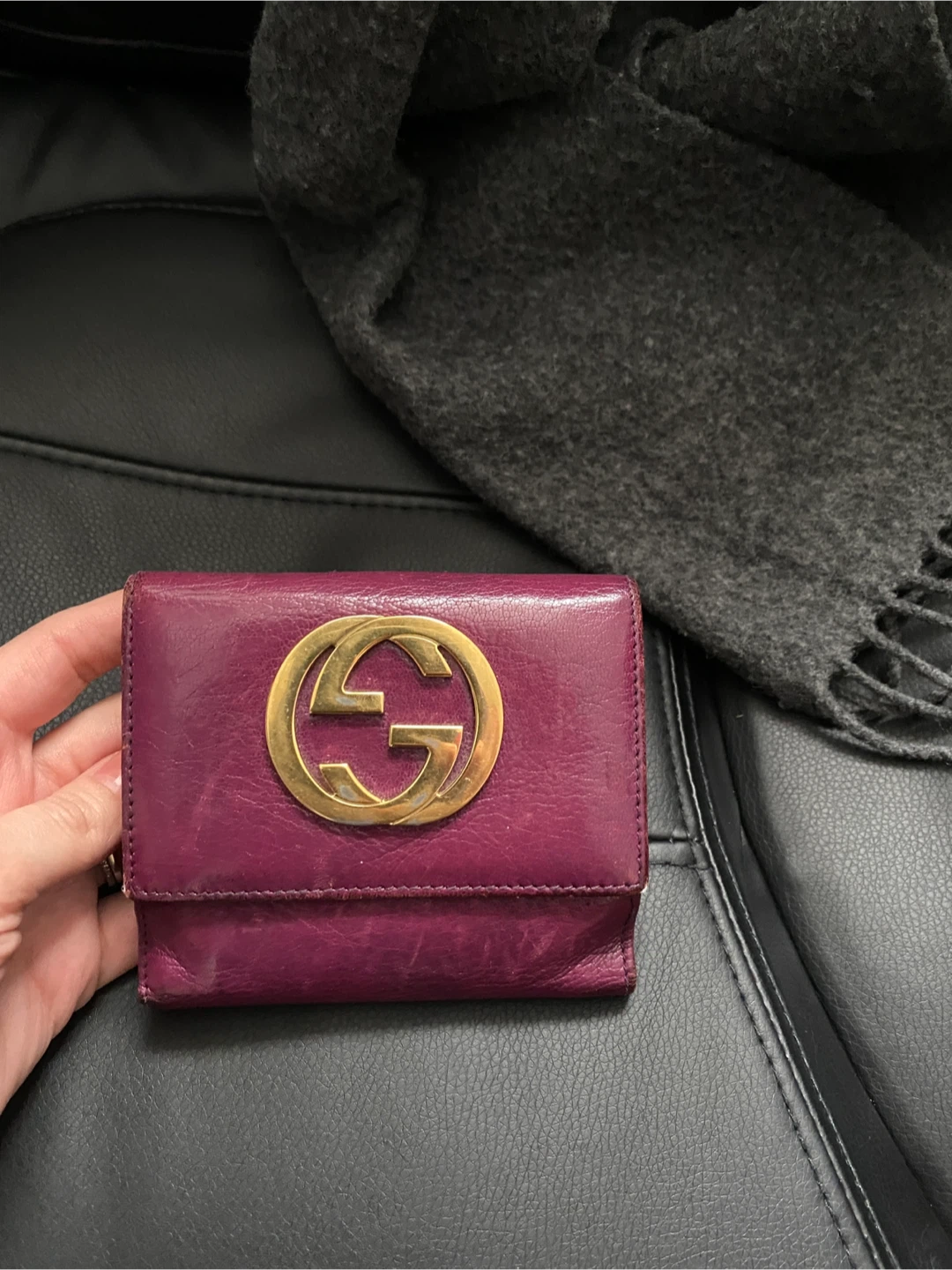 Gucci Purple Leather Bi-Fold Wallet