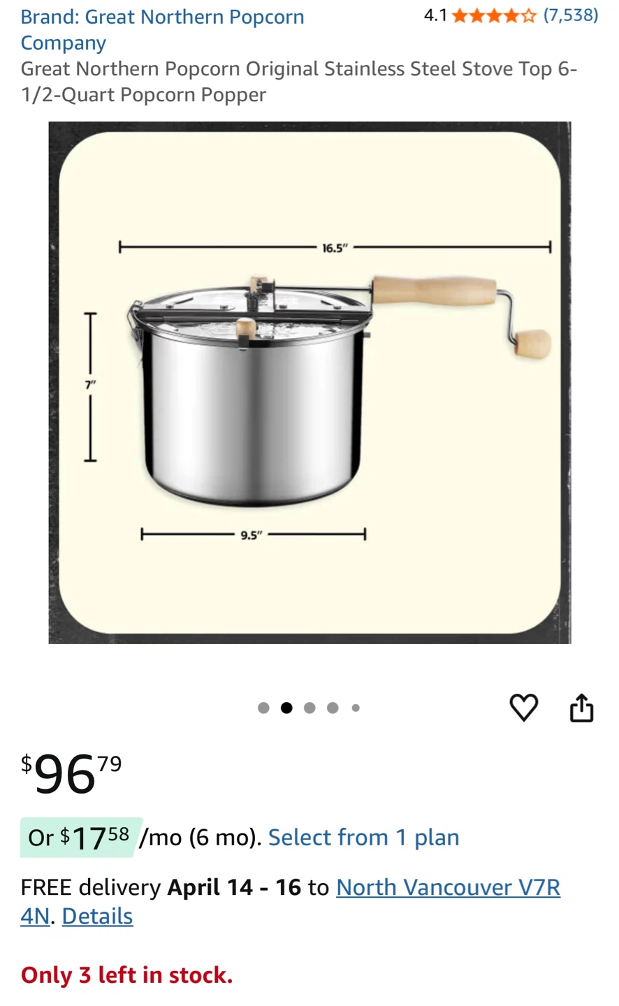 Popcorn popper Steel Stove Top Popcorn