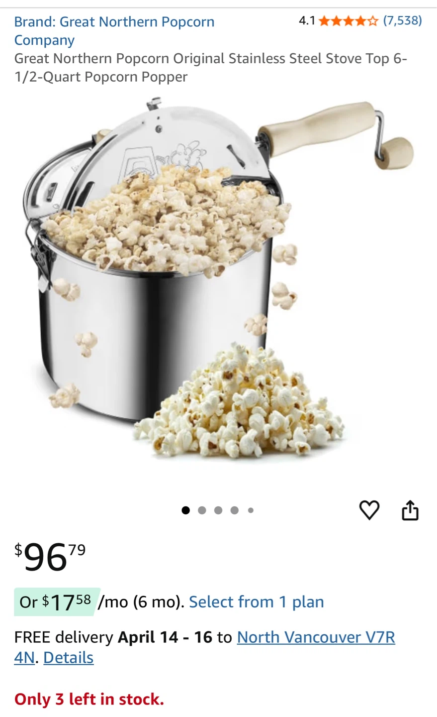 Popcorn popper Steel Stove Top Popcorn - photo 3