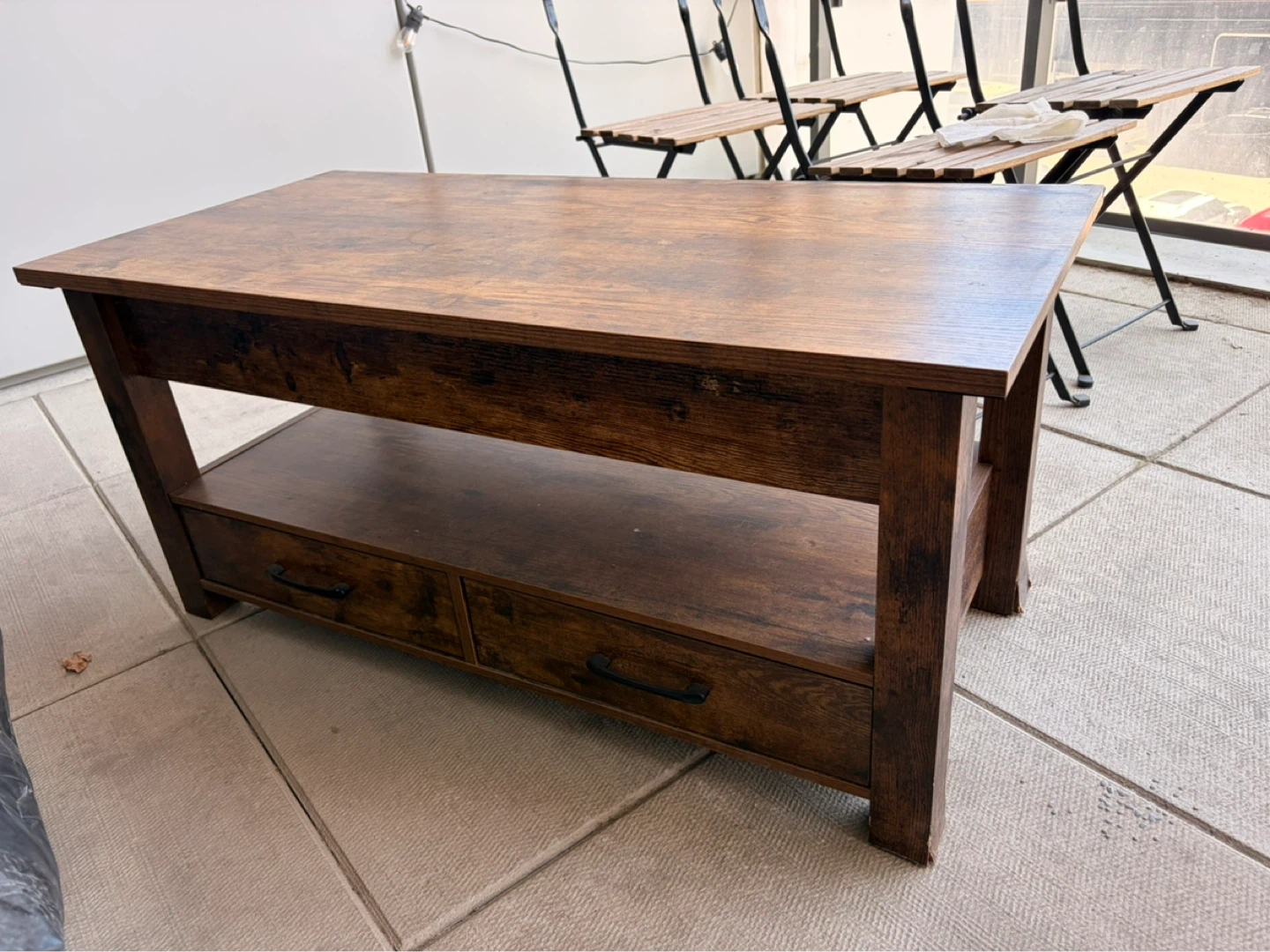 Lift-Top Coffee Table with Storage Drawers - photo 2