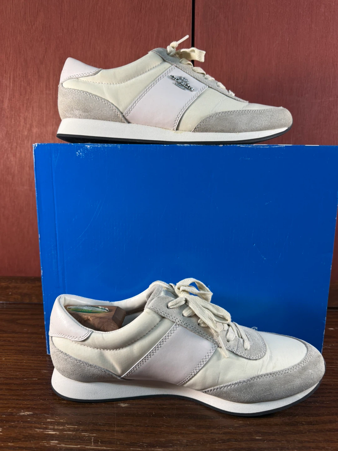 Coach Raelyn Runner Shoe Suede Chalk White Women's Size 9,5B - photo 2