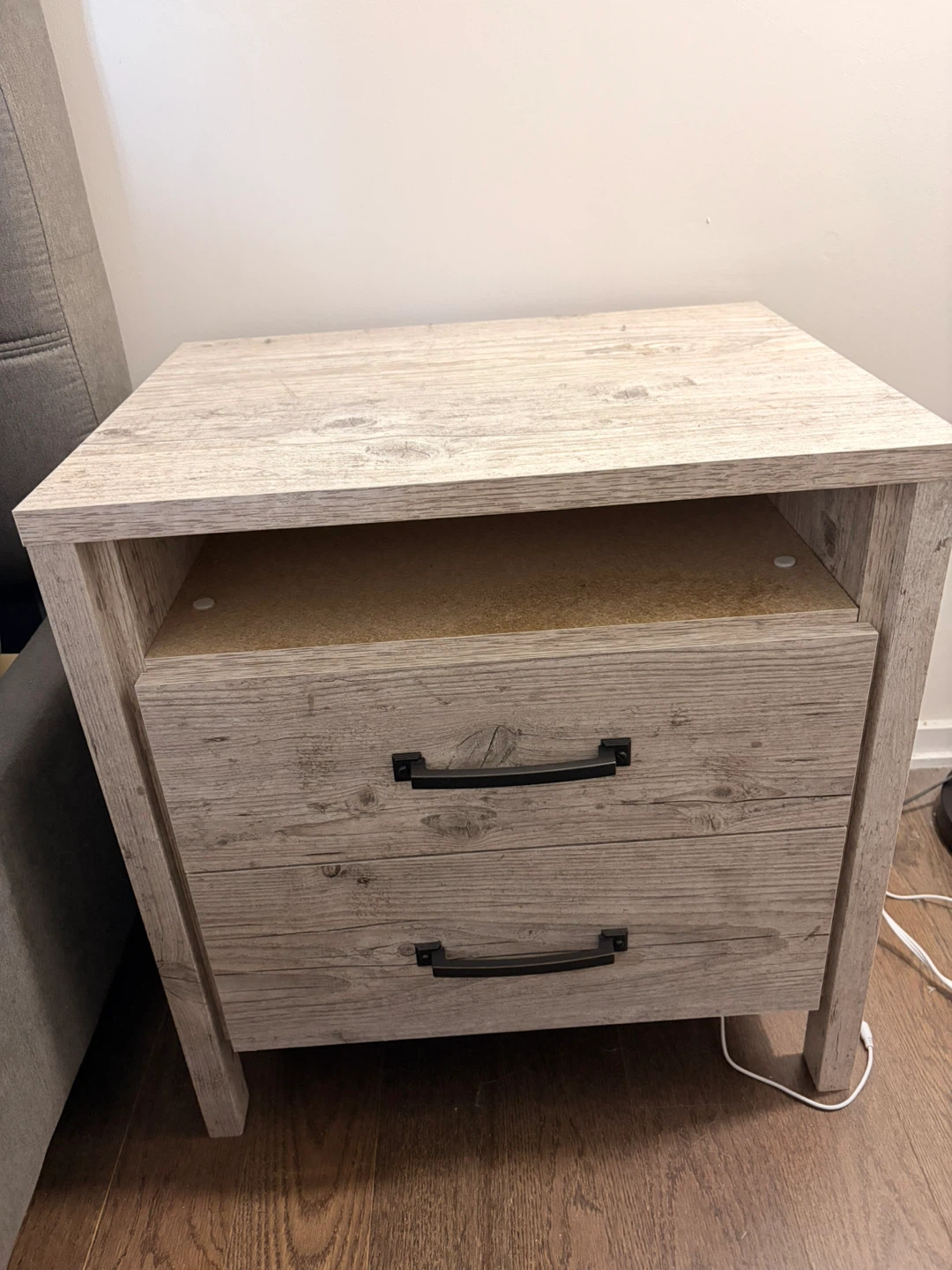 2-Drawer Wood Nightstand