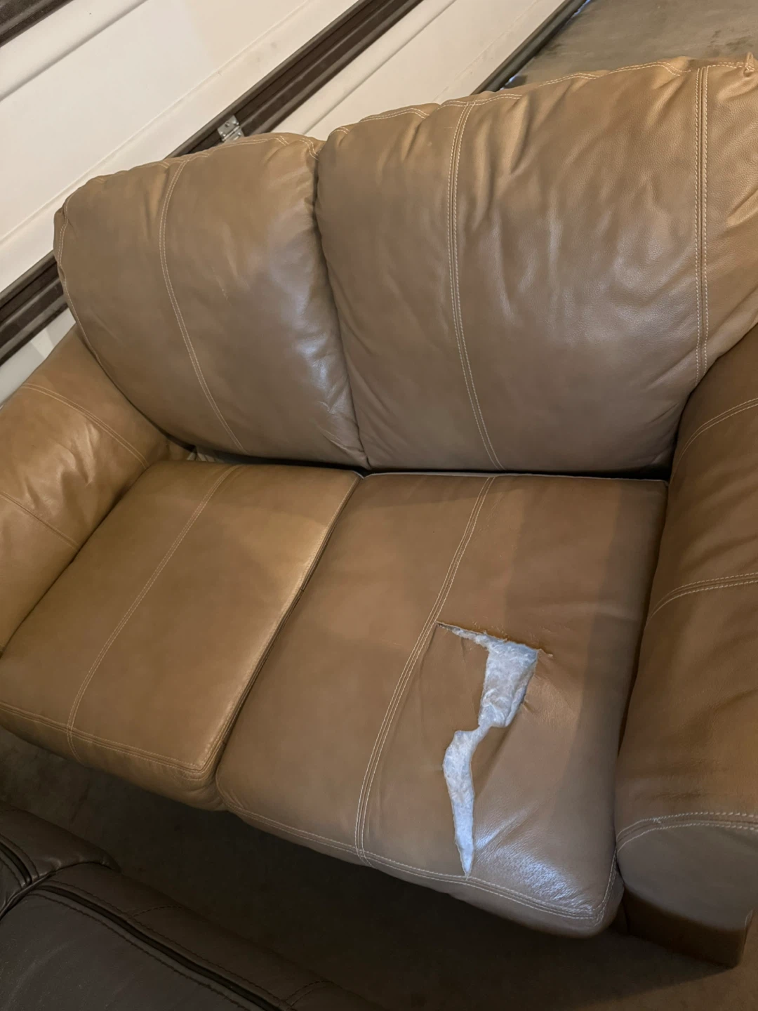 Leather Sofas- 2 piece- one with 3 seats and 2nd with 2 seats - photo 4