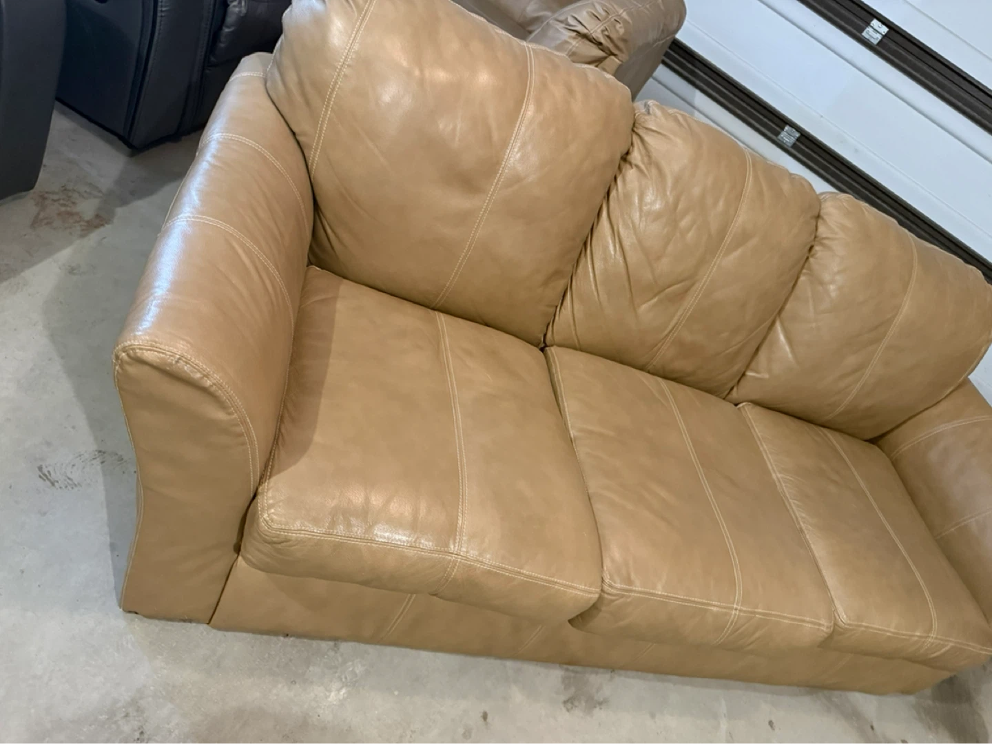Leather Sofas- 2 piece- one with 3 seats and 2nd with 2 seats - photo 2
