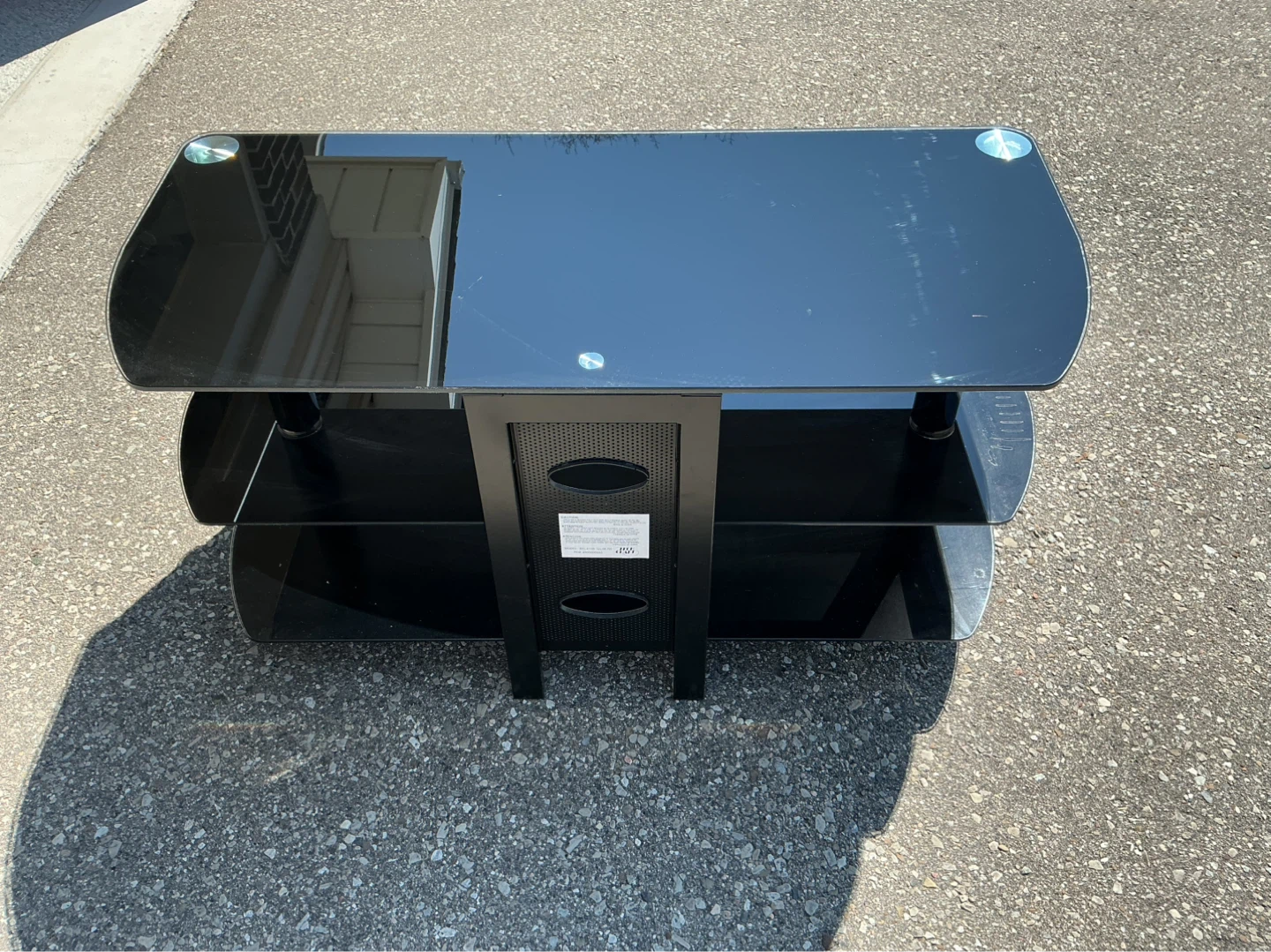 Black Glass TV Stand - photo 2