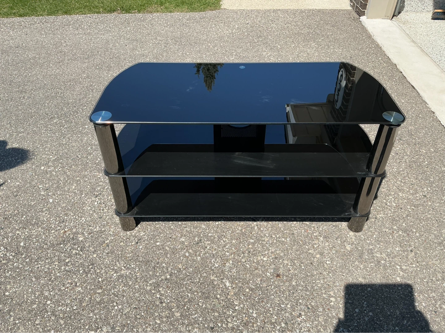 Black Glass TV Stand
