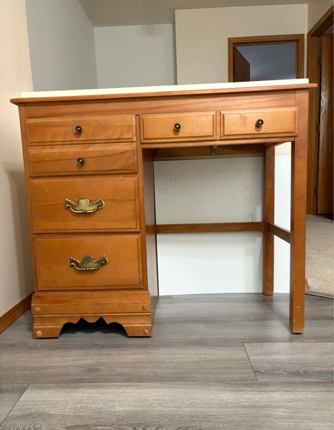 Wooden Desk with Drawers - photo 5