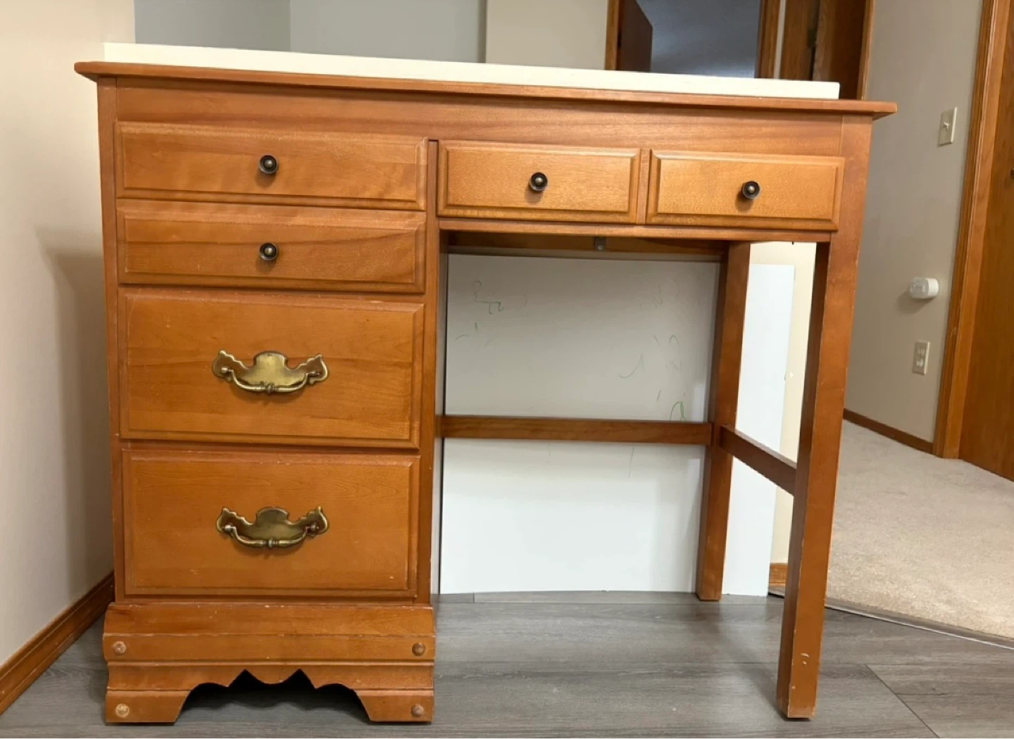 Wooden Desk with Drawers - photo 4