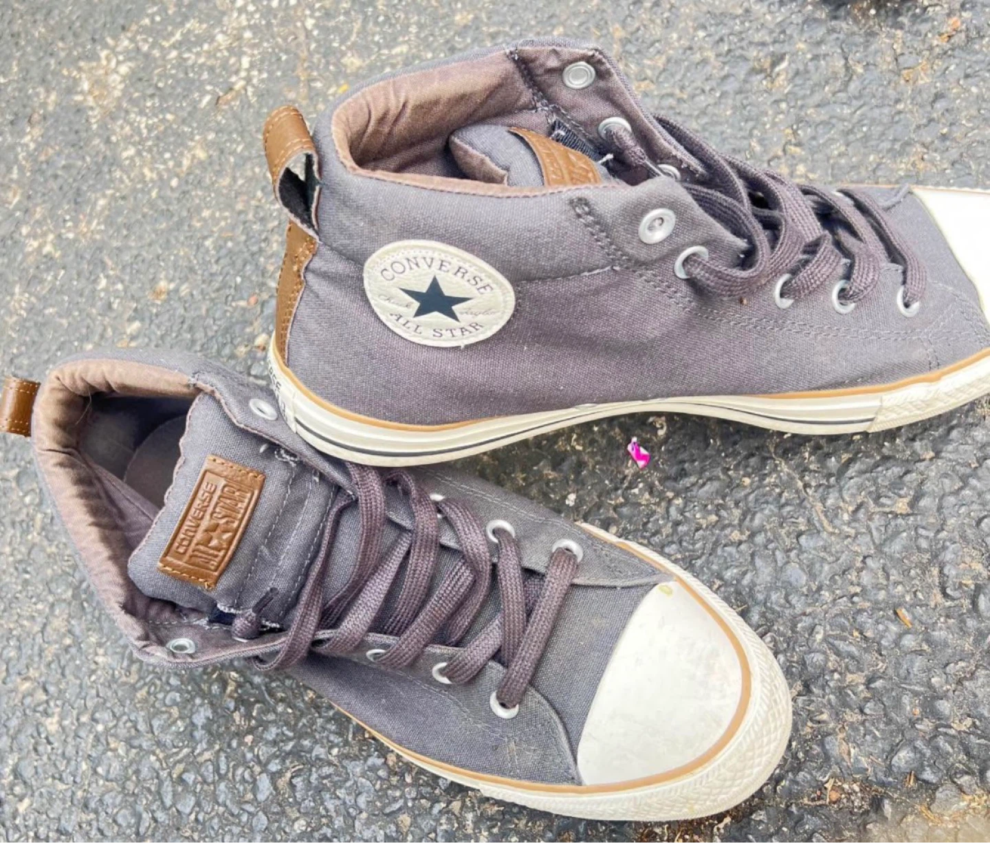 Converse All Star Mid Top Canvas Sneakers - Gray