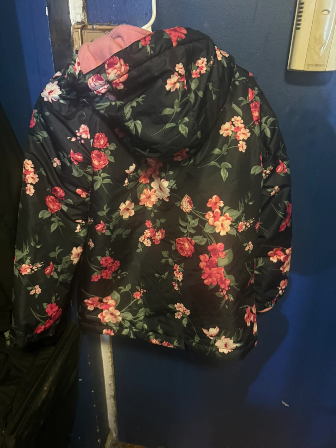 Girls' Reversible Hooded Jacket - Floral & Rainbow Print - photo 4