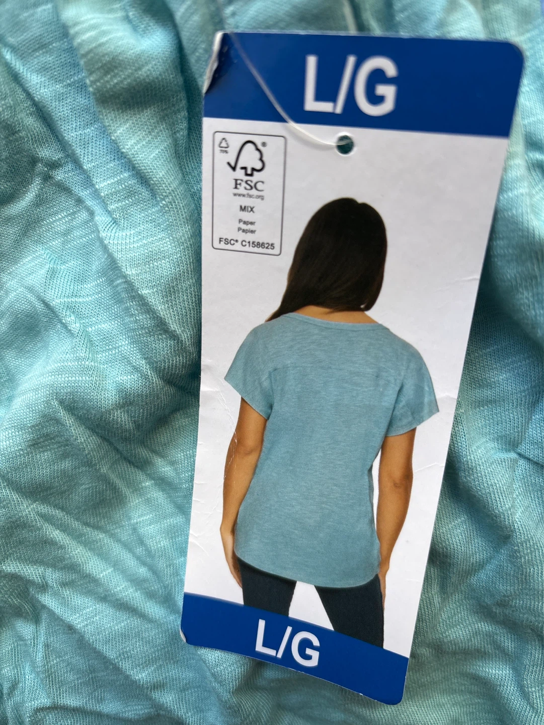 Black Bow T-Shirt - Size L/G - Light Blue - photo 3