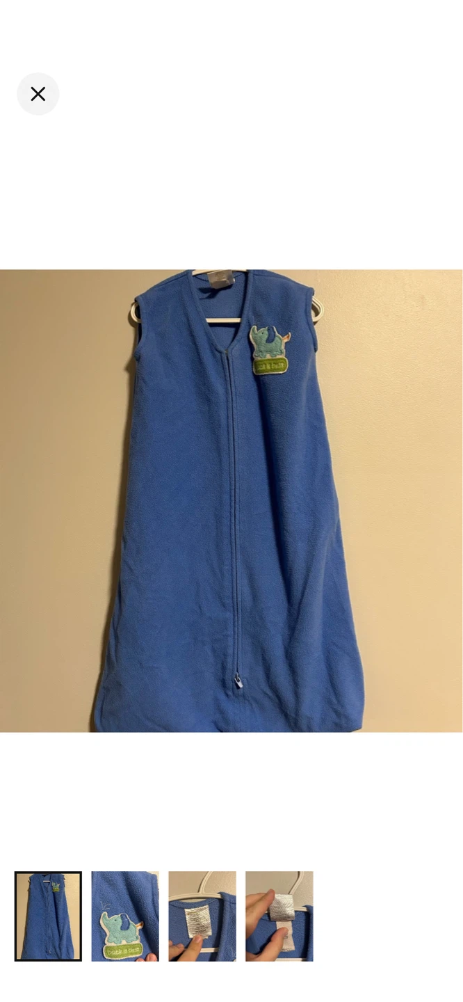 HALO SleepSack Fleece Baby Sleep Sack Medium Blue Elephant