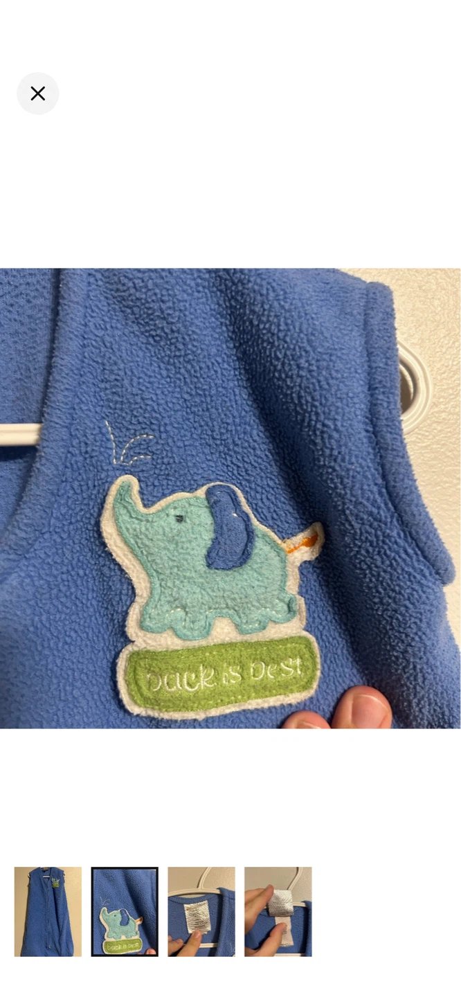 HALO SleepSack Fleece Baby Sleep Sack Medium Blue Elephant - photo 2
