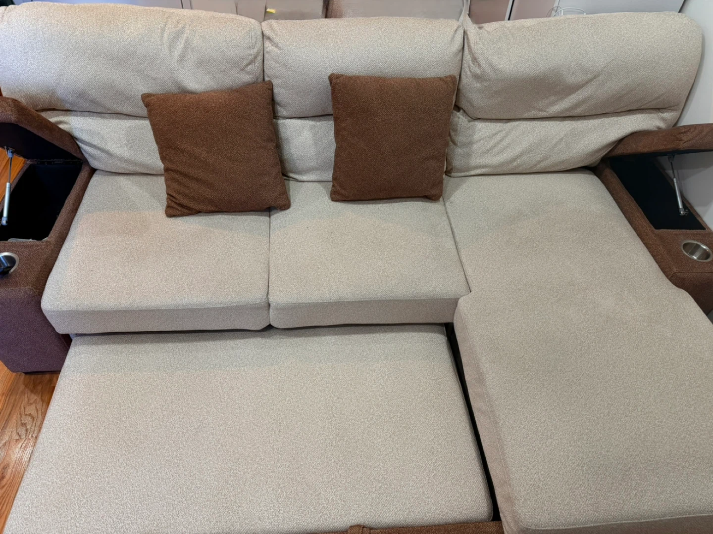 Sectional Sofa with Storage and Cup Holders - photo 4