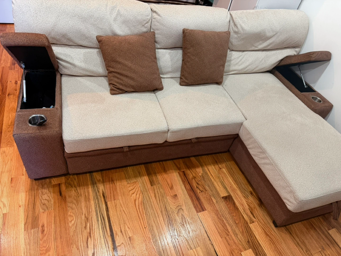Sectional Sofa with Storage and Cup Holders - photo 3
