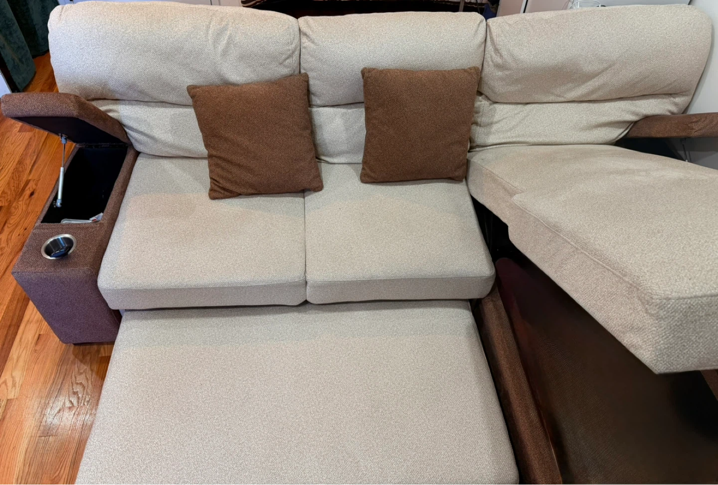 Sectional Sofa with Storage and Cup Holders - photo 2