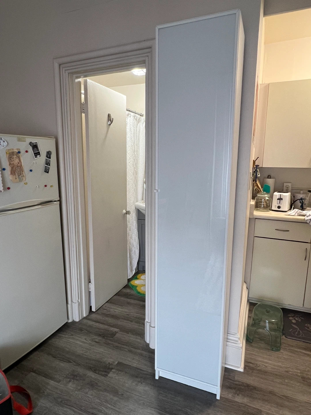 White Tall Storage Cabinet - photo 2