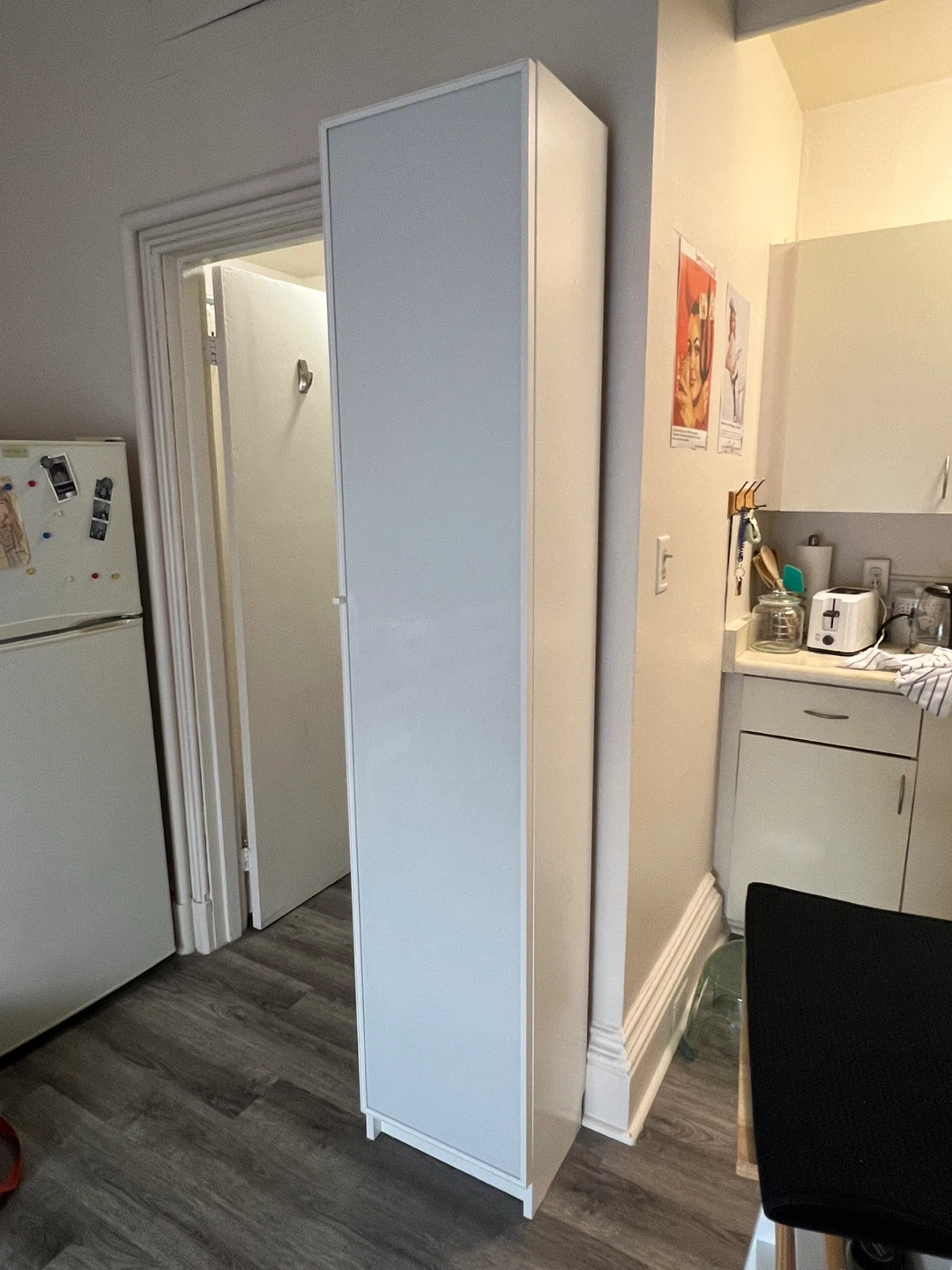 White Tall Storage Cabinet
