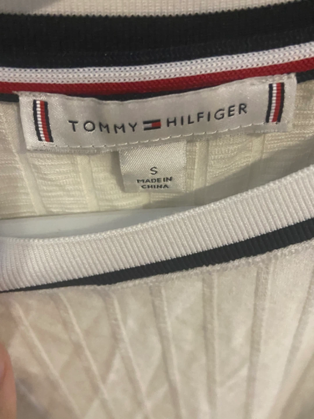 Tommy Hilfiger Cream Ribbed Sleeveless Top - Size S - photo 2