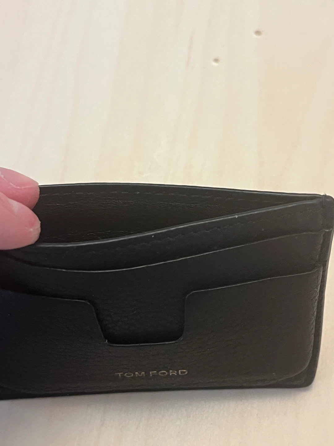 TOM FORD Black Grain Leather Classic Card Holder - photo 4