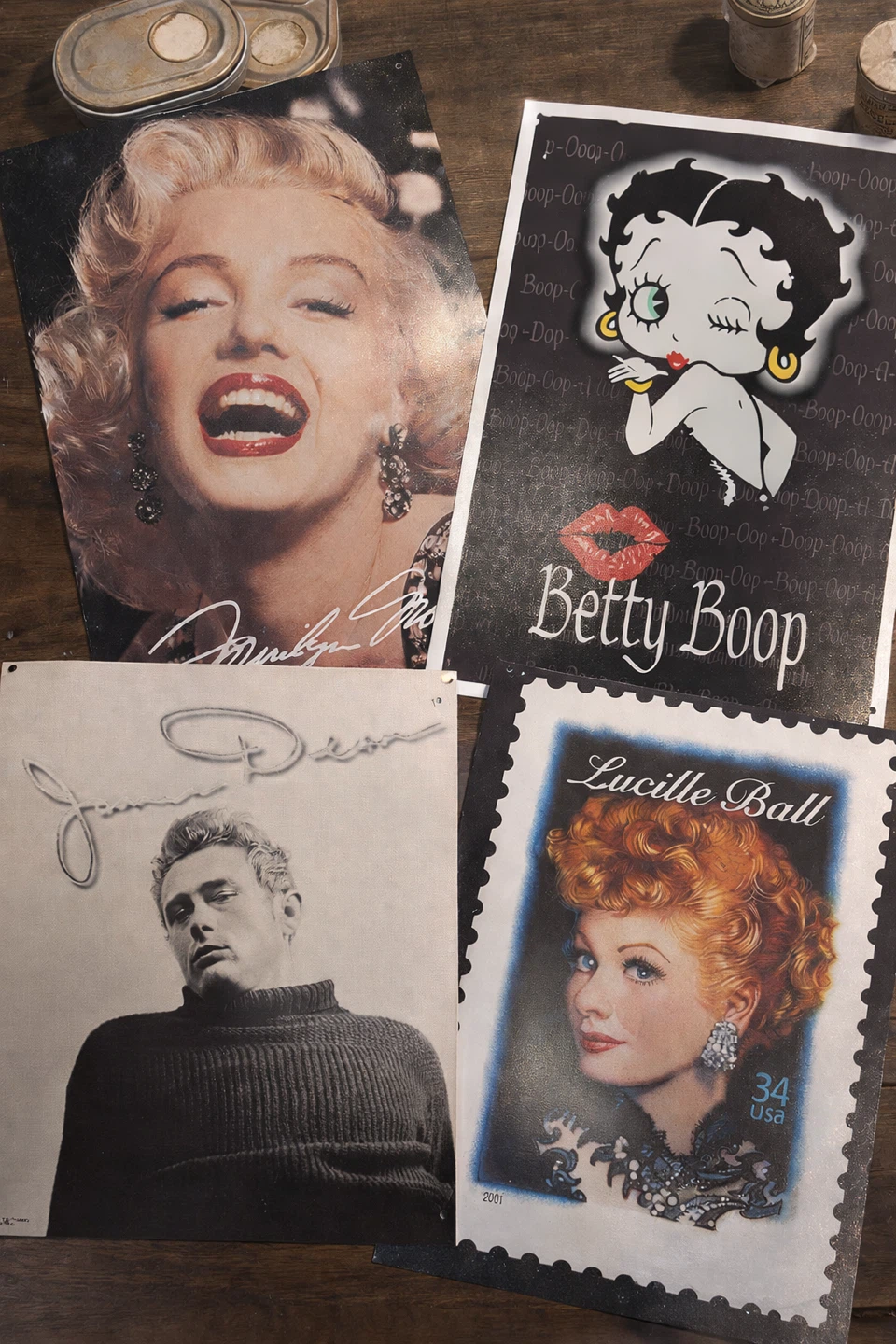 Hollywood Tin Signs - Set of 4