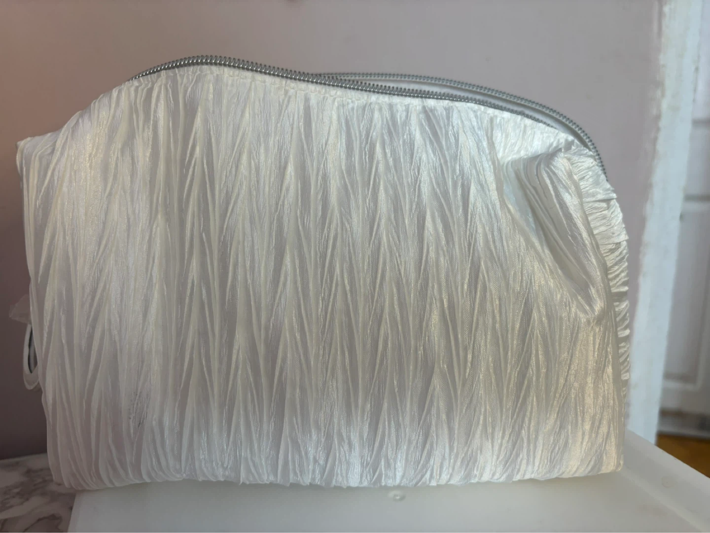 Bath & Body Works White Cosmetic Bag