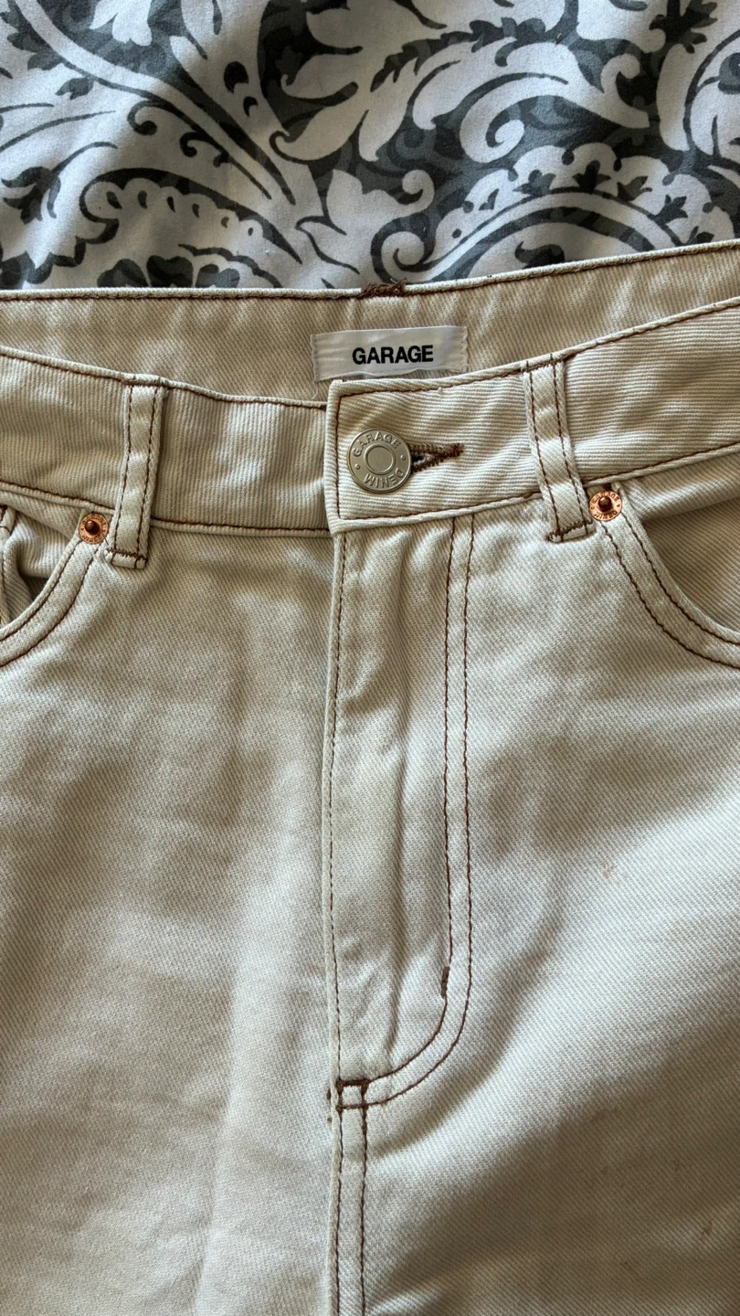 Garage Beige Wide Leg Jeans Size 00 - photo 2
