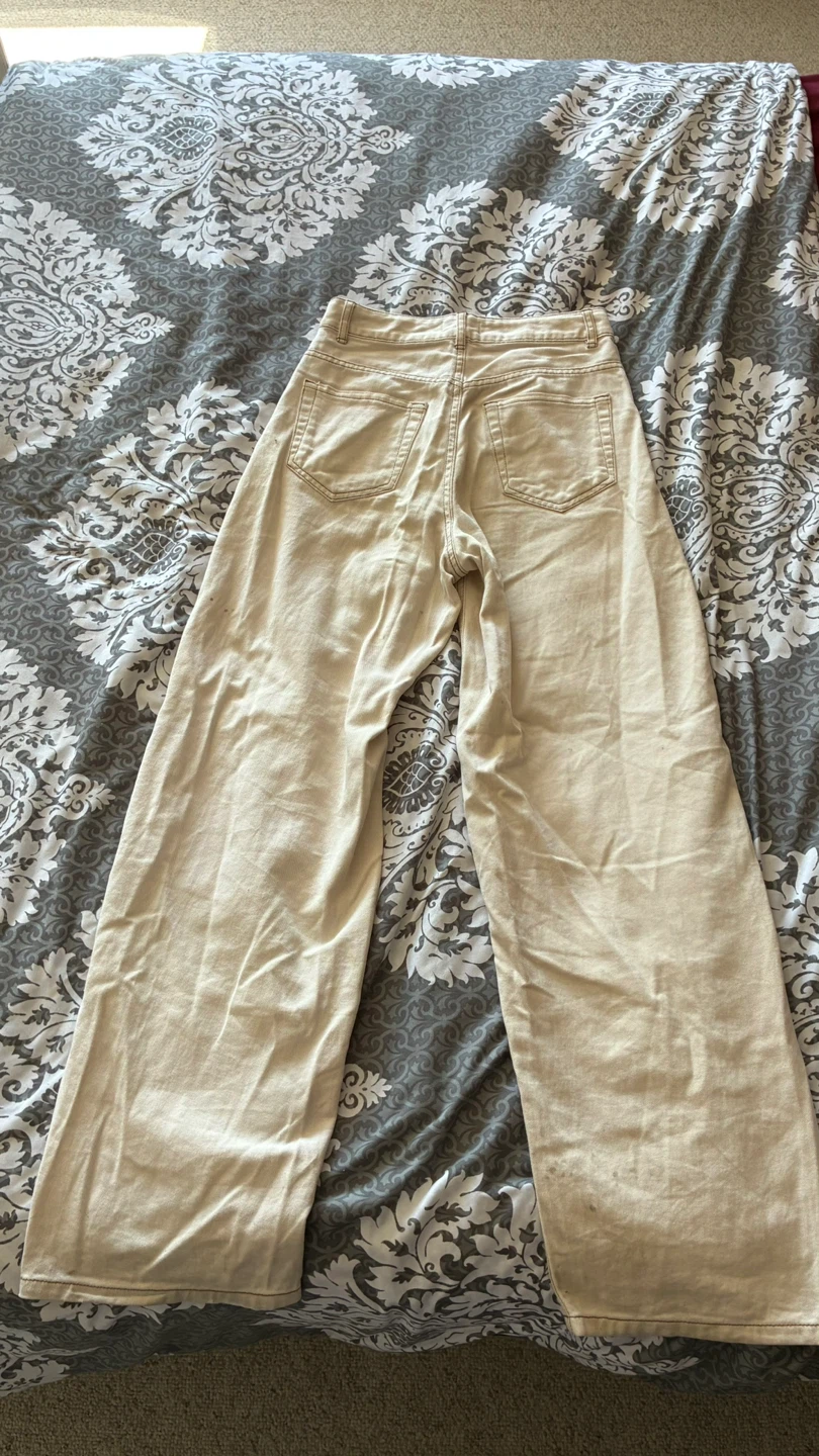 Garage Beige Wide Leg Jeans Size 00 - photo 4