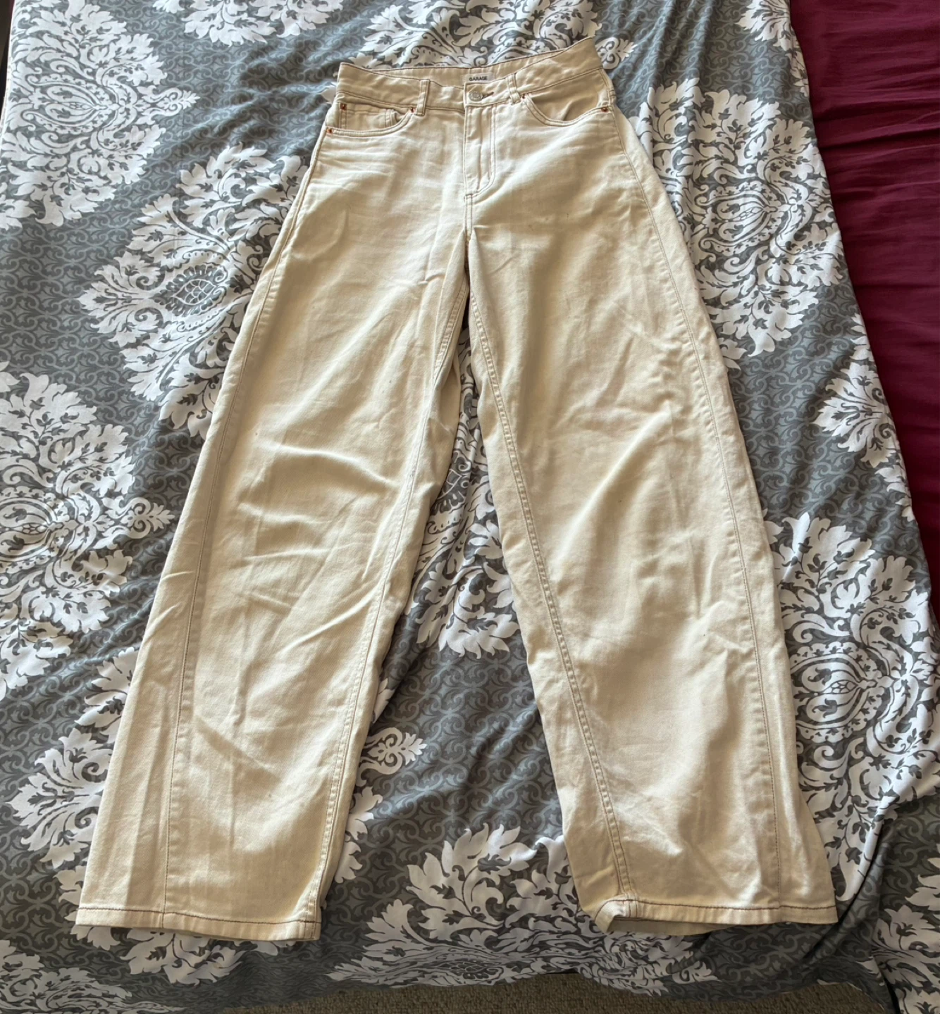 Garage Beige Wide Leg Jeans Size 00