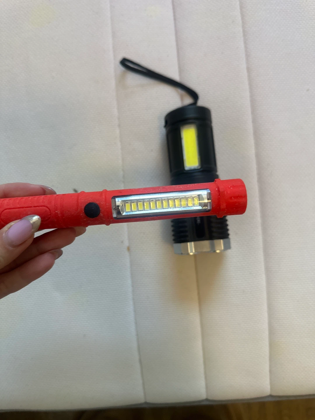 Two LED Flashlights - Red Work Light and Black Tactical Light - photo 2