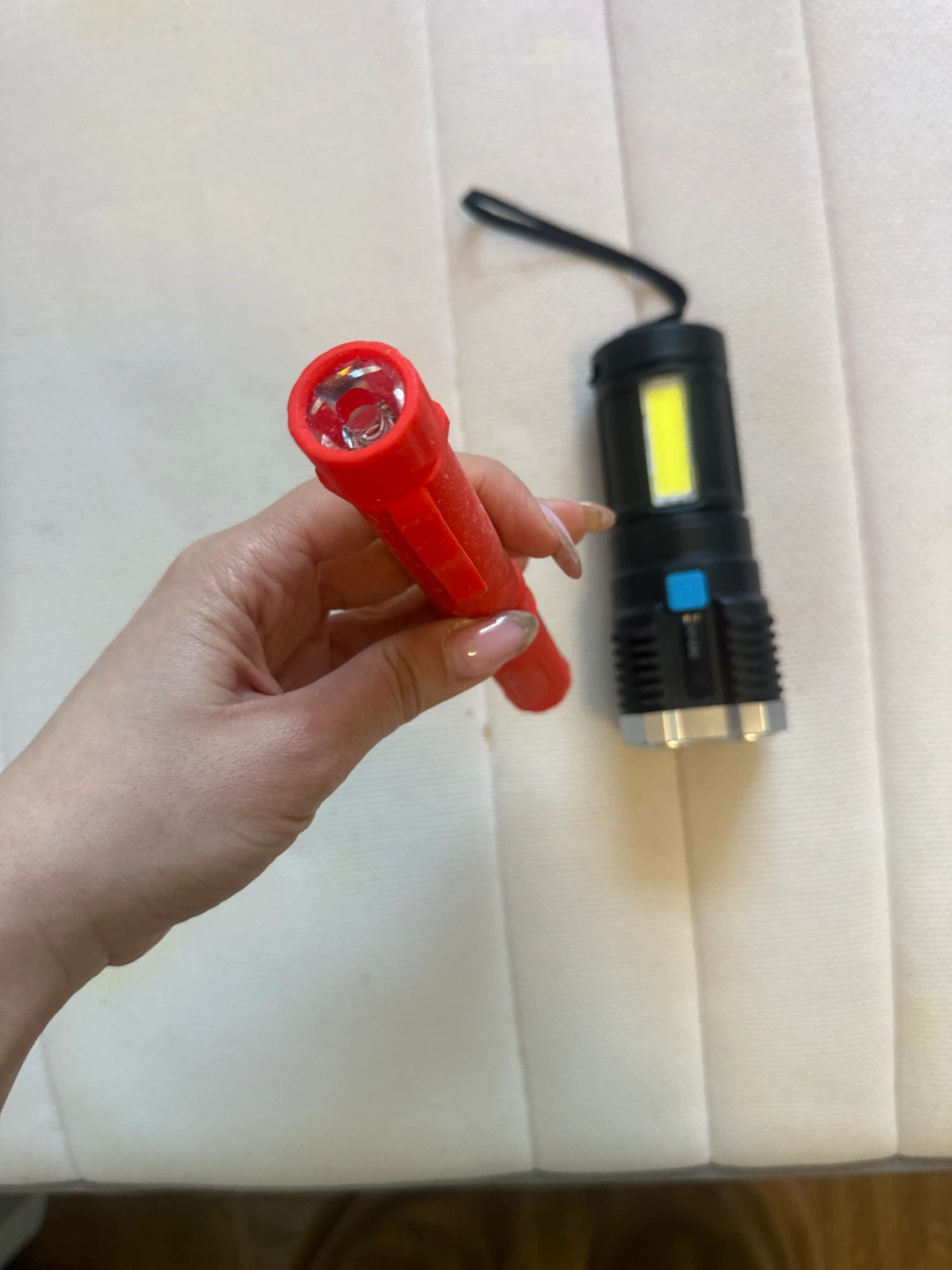 Two LED Flashlights - Red Work Light and Black Tactical Light - photo 3