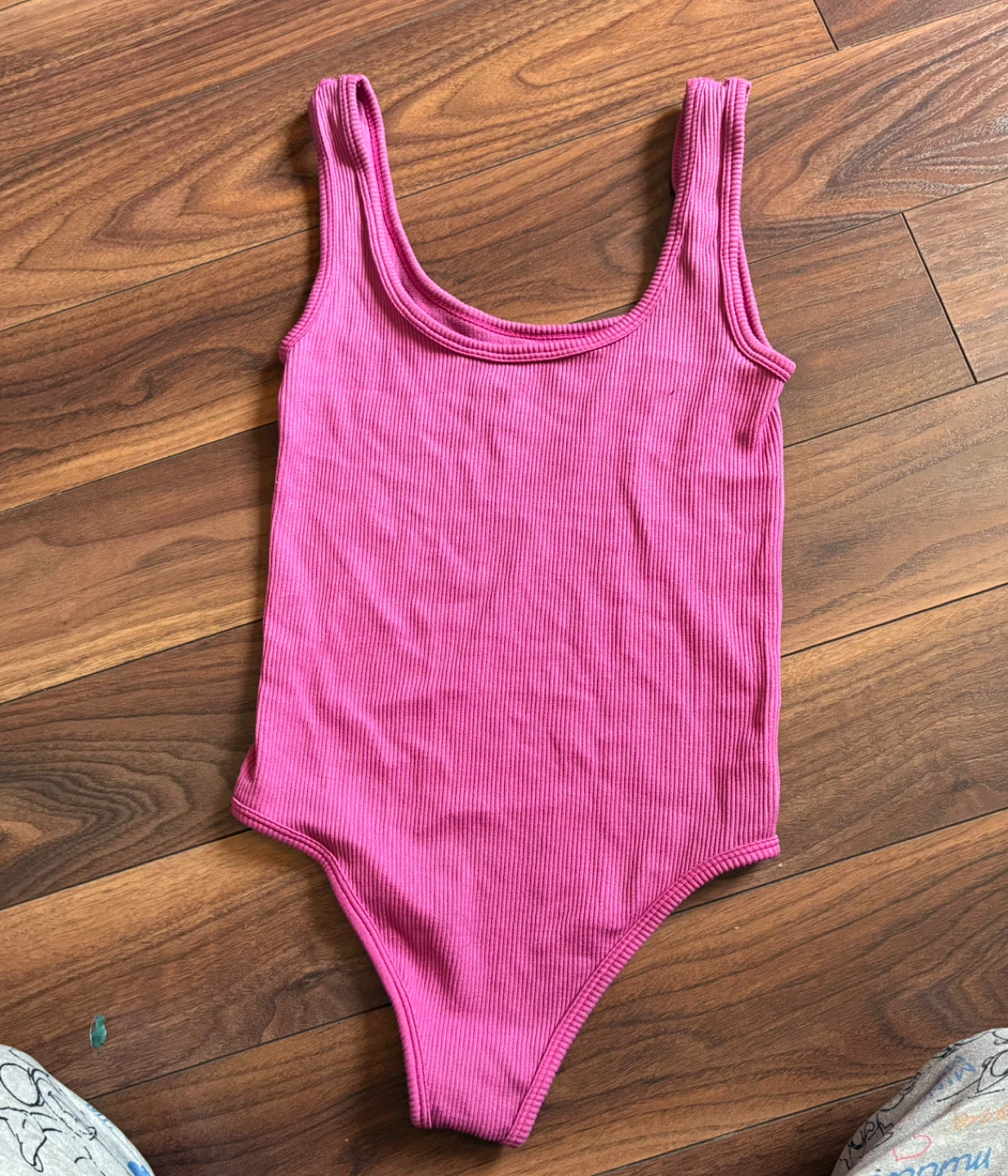 Ribbed Pink Tank Bodysuit - photo 2