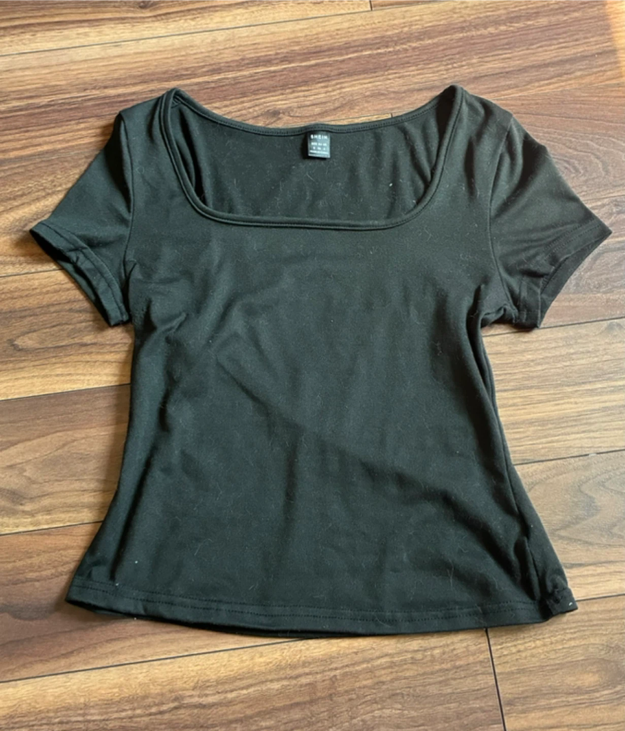SHEIN Black Square Neck Top - Size S