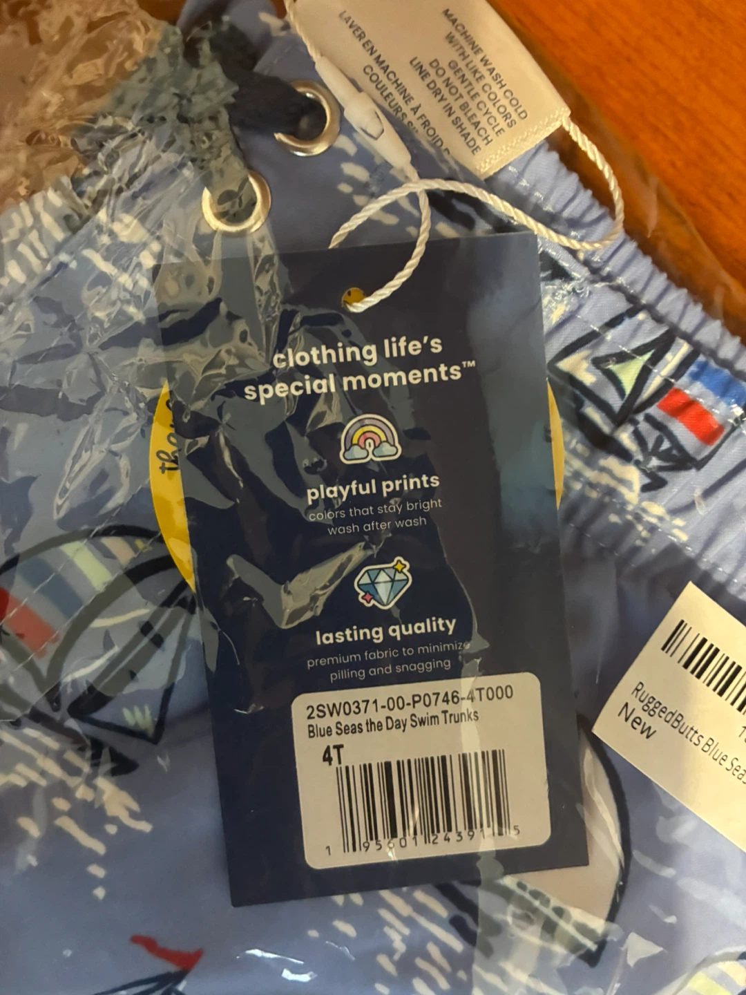 RuggedButts Blue Seas the Day Swim Trunks - Size 4T - photo 5