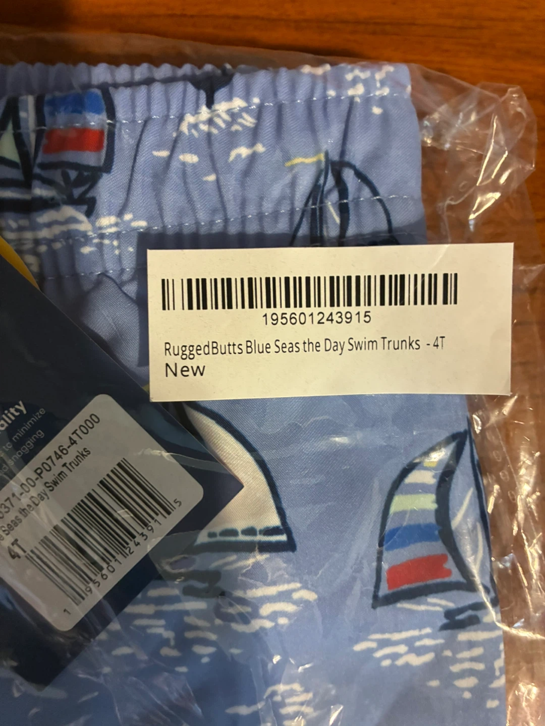 RuggedButts Blue Seas the Day Swim Trunks - Size 4T - photo 4