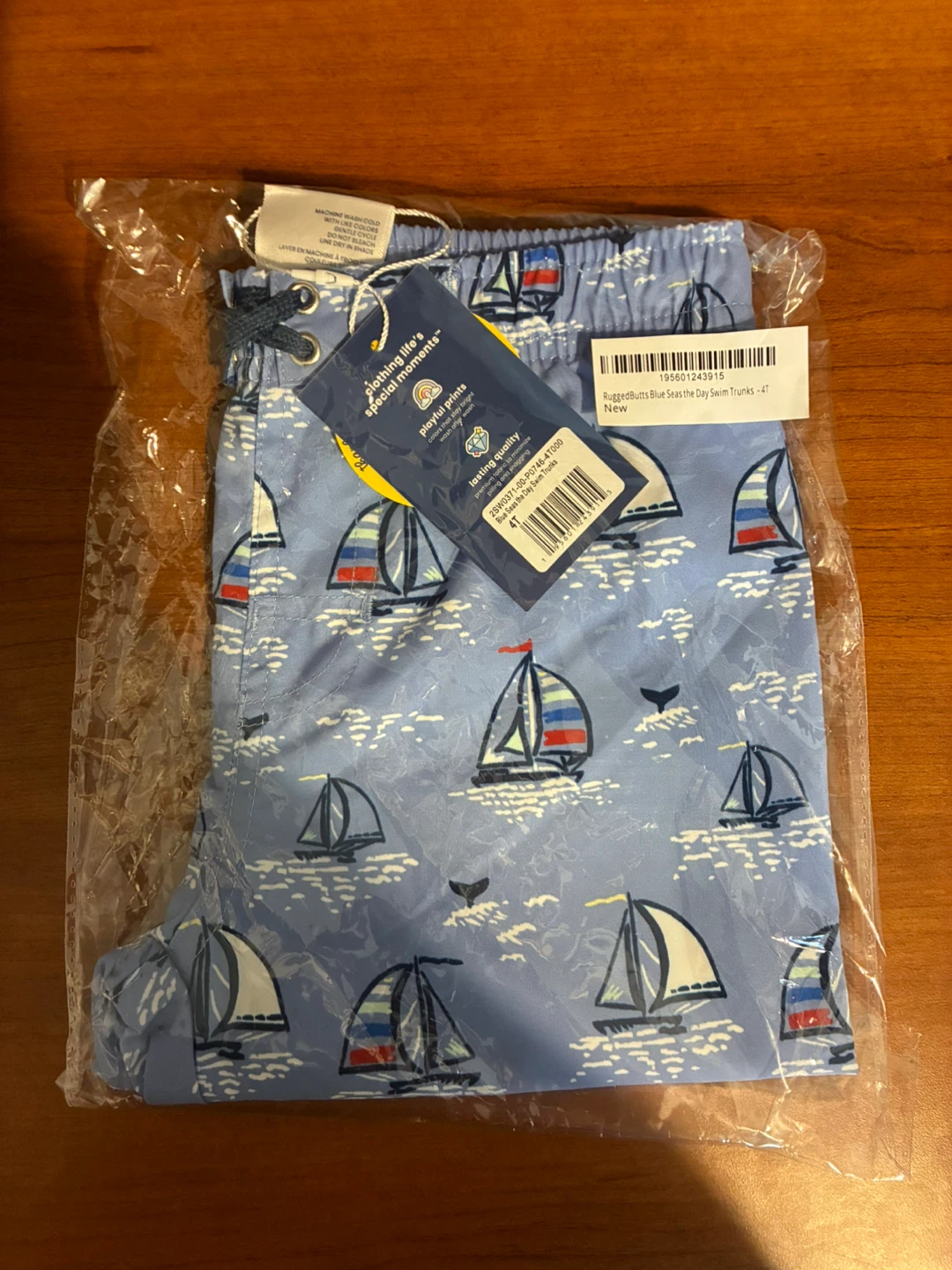 RuggedButts Blue Seas the Day Swim Trunks - Size 4T - photo 3