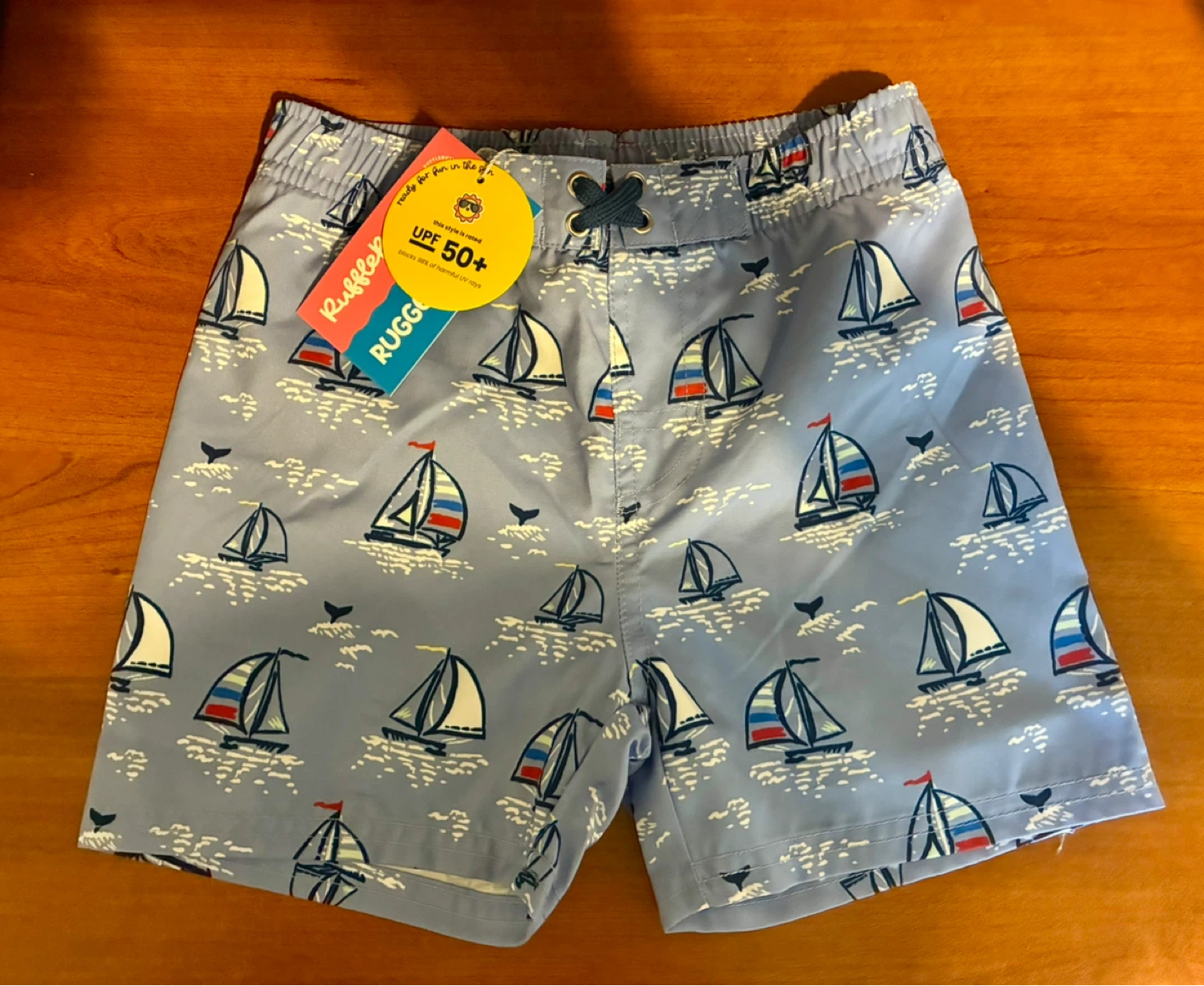 RuggedButts Blue Seas the Day Swim Trunks - Size 4T