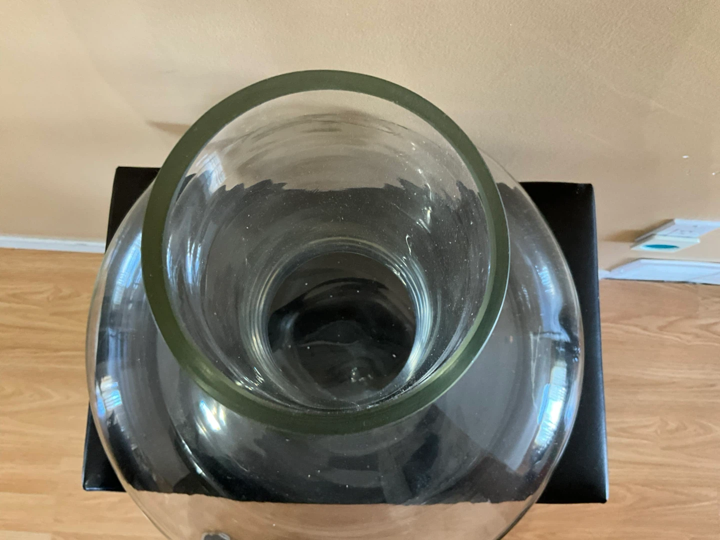 Large Clear Glass Trumpet Vase with Wide Base - photo 4