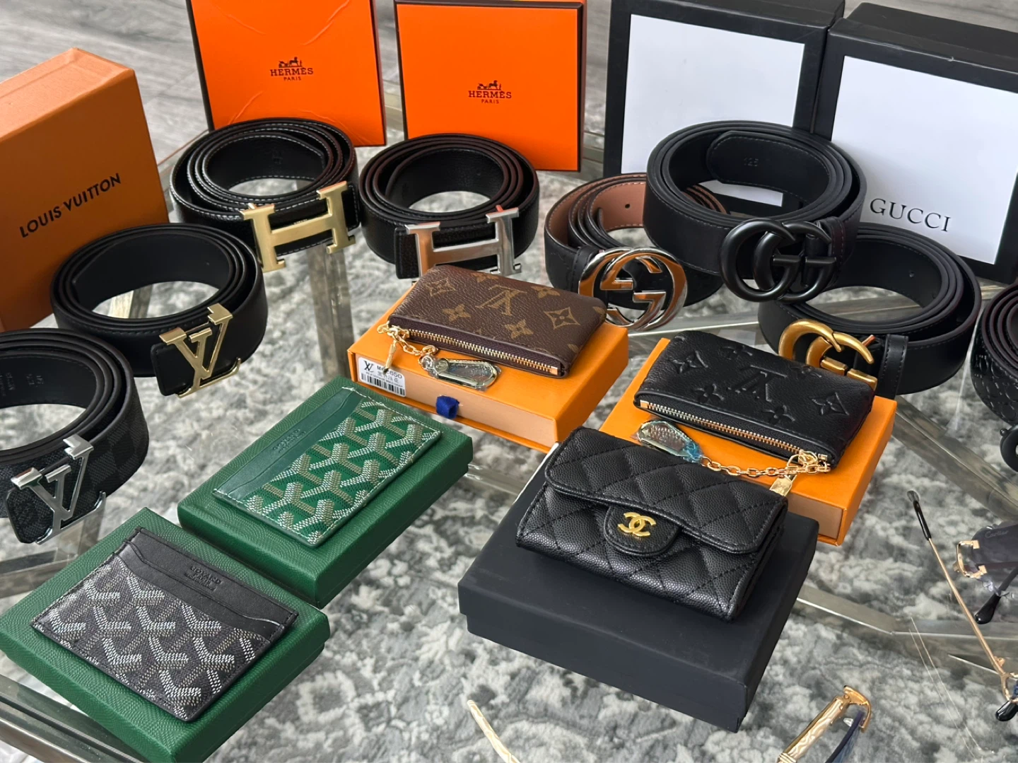 Designer Belts, Wallets and Sunglasses