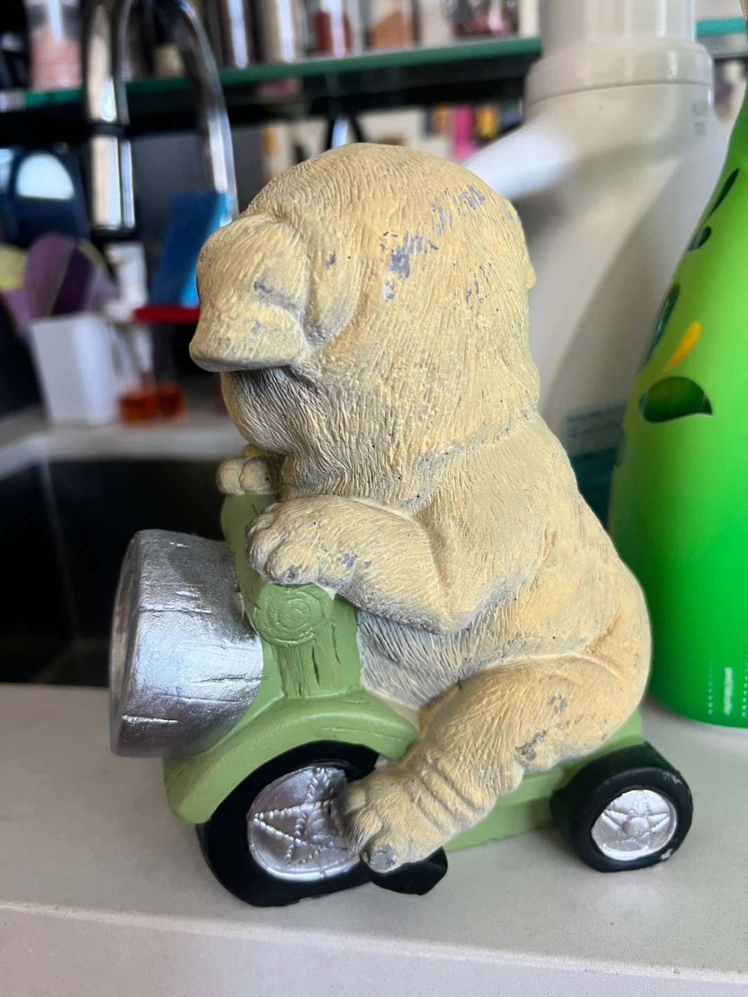 Solar Powered Pug on Scooter Garden Statue - photo 4