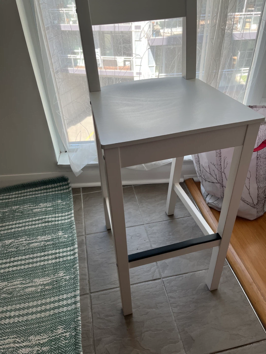 Pair of IKEA Bar Stools stool with backrest, counter height