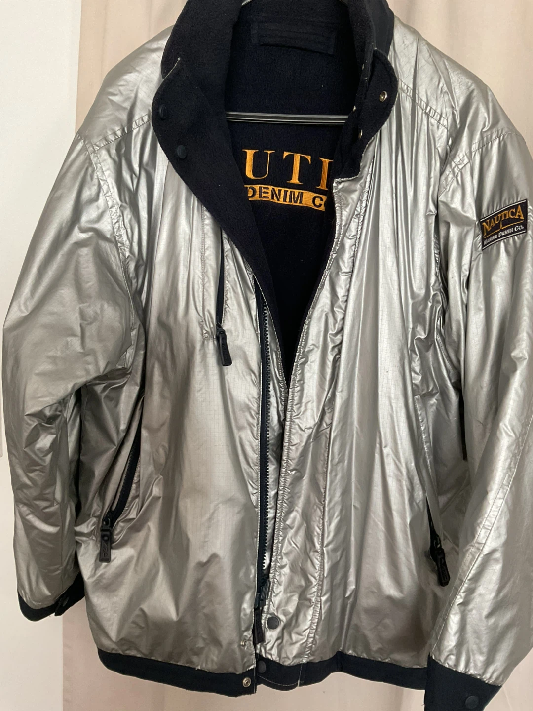 Nautica Reversible Jacket - Silver/Navy & Orange - photo 4