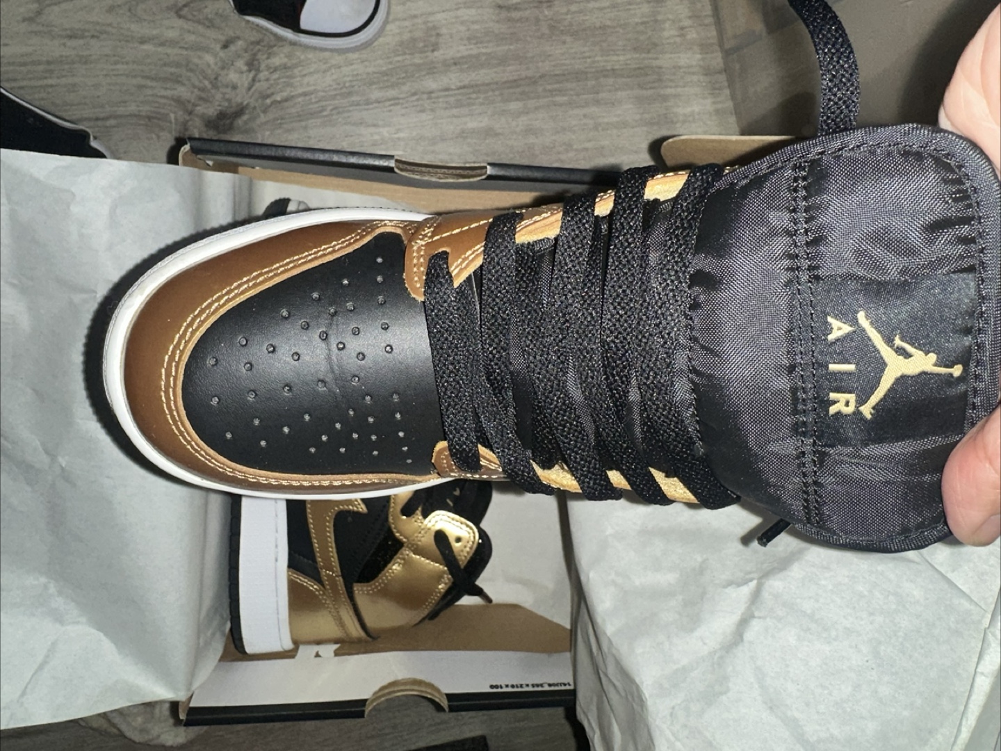 Nike Air Jordan 1 Mid Gold Black Sneakers - photo 4
