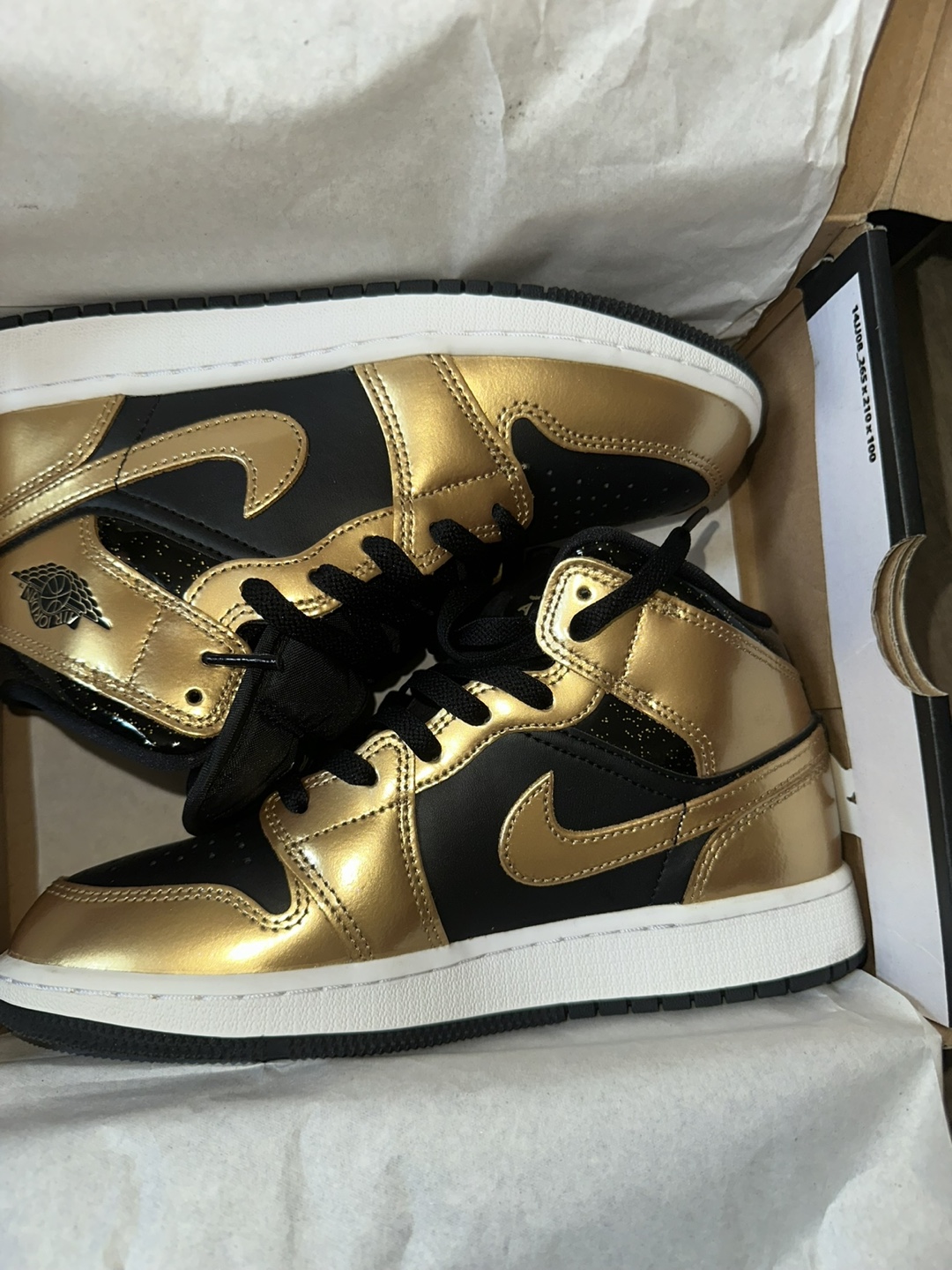 Nike Air Jordan 1 Mid Gold Black Sneakers